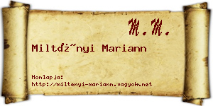 Miltényi Mariann névjegykártya